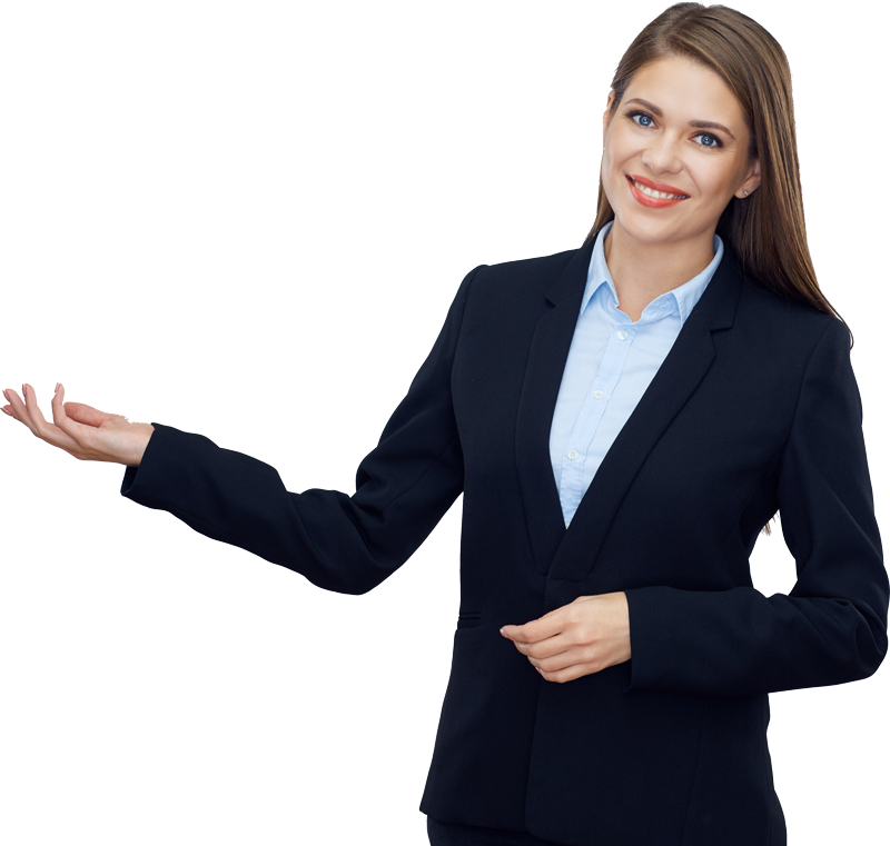 woman dressed in business suit